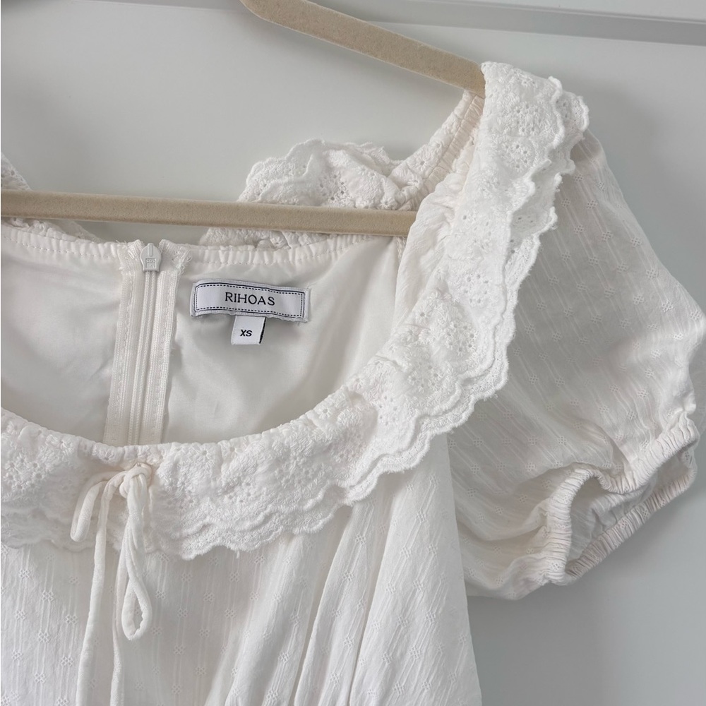 Beautiful White Ruffled Maxi Dress - Picture 2 of 2